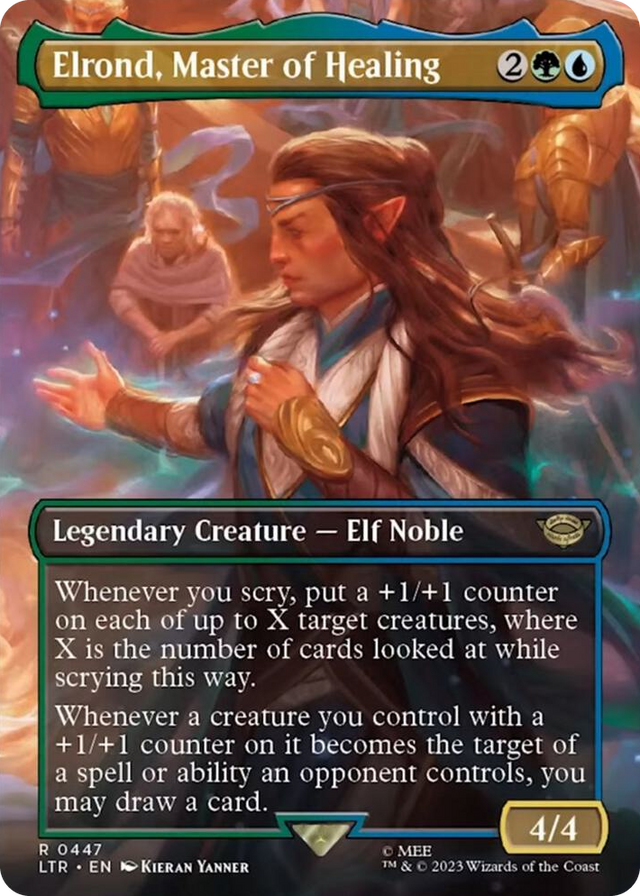 0447 Elrond, Master of Healing (Borderless) R Universes Beyond: The Lord of the Rings: Tales of Middle-earth