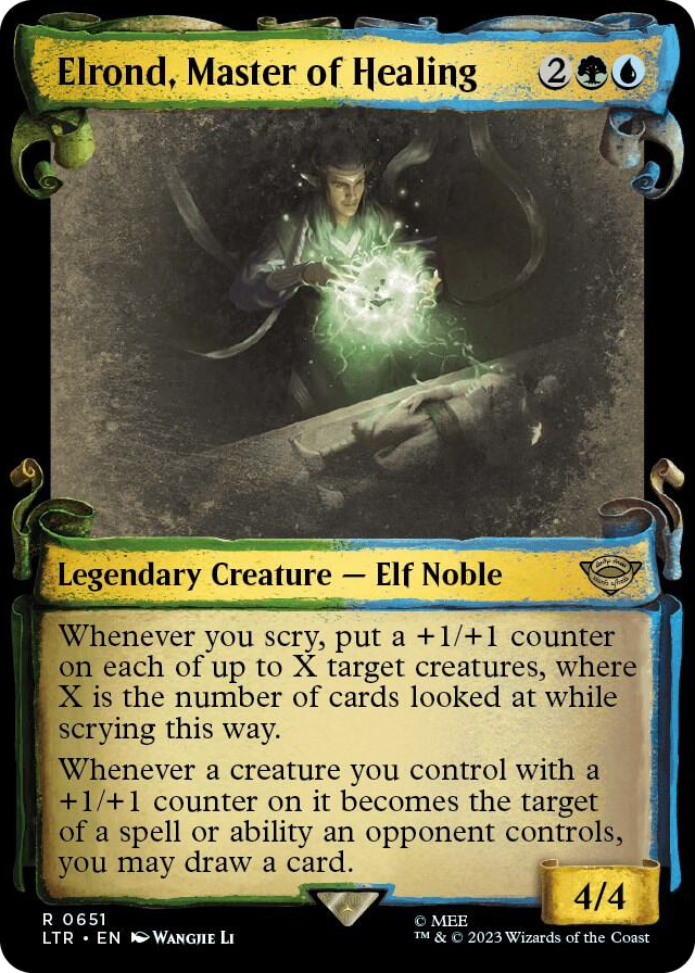 Elrond, Master of Healing (Showcase Scrolls) #651 R - Universes Beyond: The Lord of the Rings: Tales of Middle-earth Pokemon card