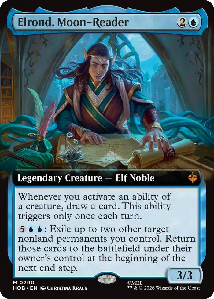 Elrond, Moon-Reader (Extended Art) #290 M - The Hobbit Pokemon card