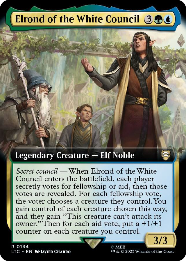 Elrond of the White Council (Extended Art) #134 R - Commander: The Lord of the Rings: Tales of Middle-earth Pokemon card