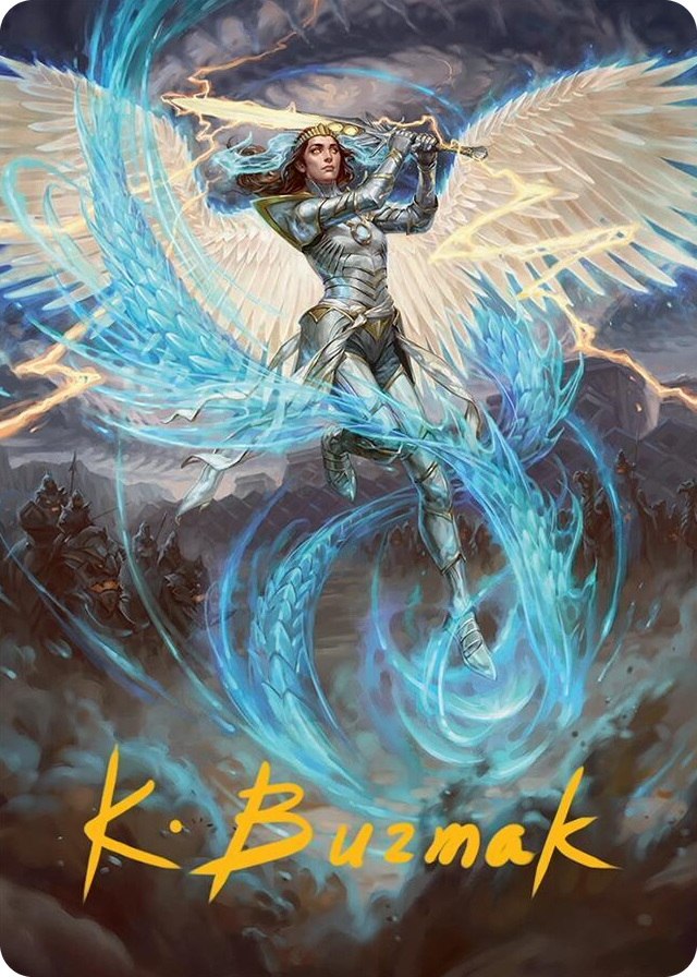 Elspeth, Storm Slayer Art Card (49/54) (Gold-Stamped Signature) #49 S - Art Series: Tarkir: Dragonstorm Pokemon card
