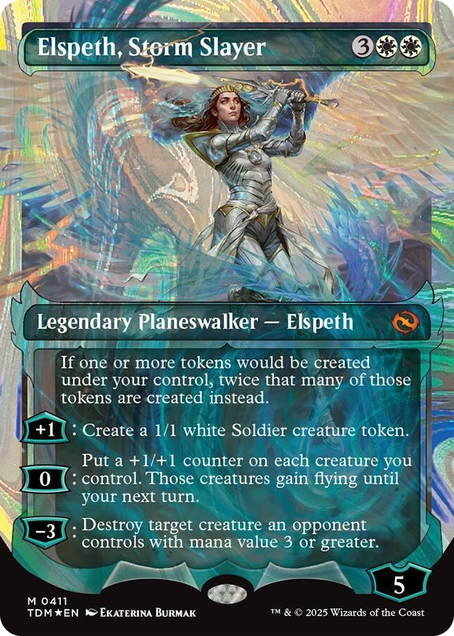 Elspeth, Storm Slayer (Showcase) (Halo Foil) #411 M - Dragonstorm Pokemon card