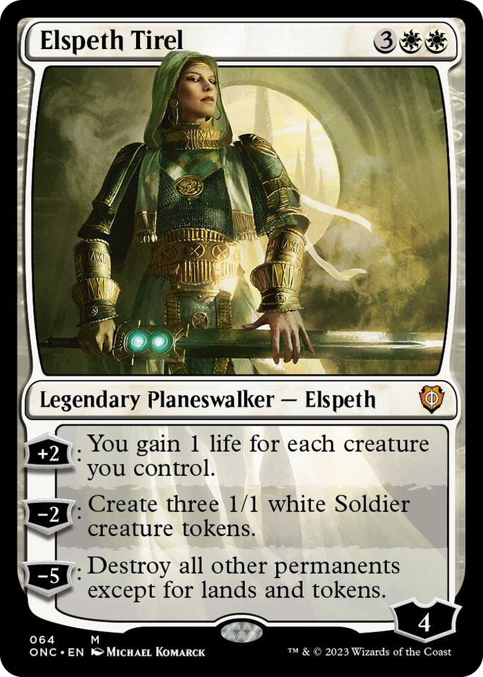 Elspeth Tirel #64 M - Commander: Phyrexia: All Will Be One Pokemon card