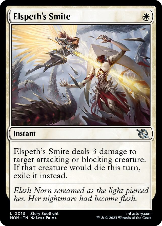 Elspeth's Smite #13 U - March of the Machine Pokemon card