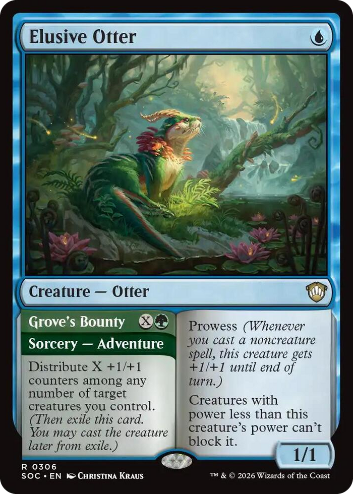 Elusive Otter #306 R - Commander: Secrets of Strixhaven Pokemon card