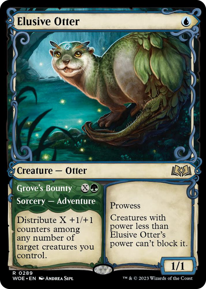 Elusive Otter (Showcase) #289 R - Wilds of Eldraine Pokemon card