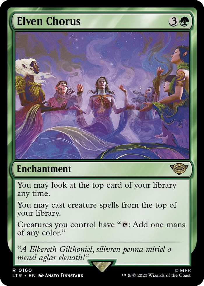 Elven Chorus #160 R - Universes Beyond: The Lord of the Rings: Tales of Middle-earth Pokemon card