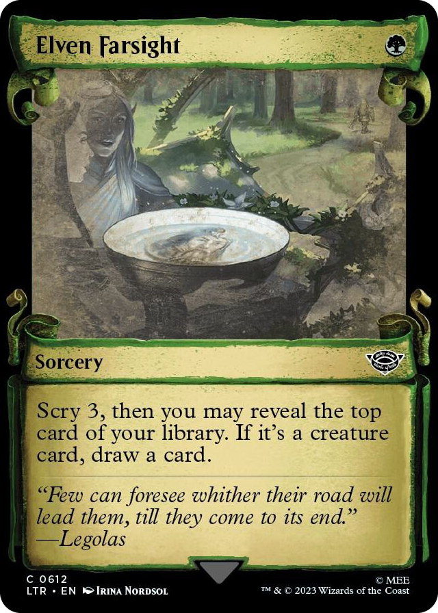 Elven Farsight (Showcase Scrolls) #612 C - Universes Beyond: The Lord of the Rings: Tales of Middle-earth Pokemon card