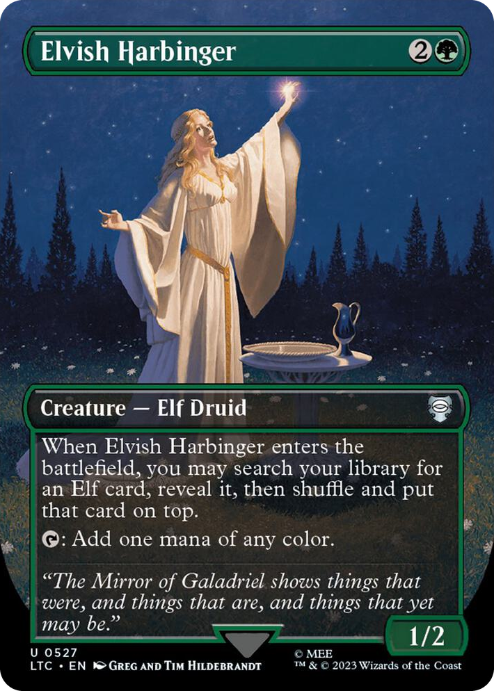 0527 Elvish Harbinger (Borderless) U Commander: The Lord of the Rings: Tales of Middle-earth