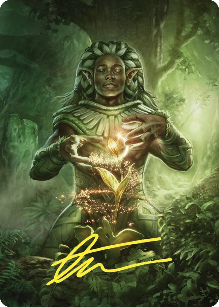 Elvish Mystic Art Card (Gold-Stamped Signature) #41 S - Art Series: Commander Masters Pokemon card