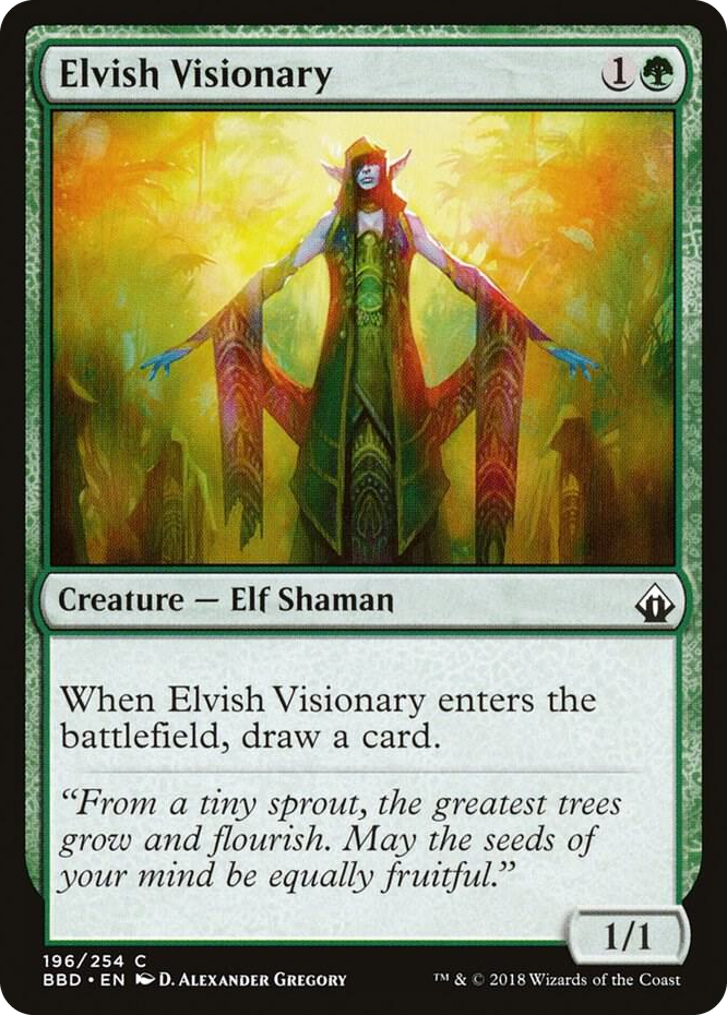 0196 Elvish Visionary C Battlebond