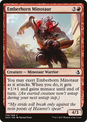 0130 Emberhorn Minotaur C Amonkhet