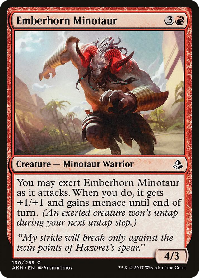 0130 Emberhorn Minotaur C Amonkhet