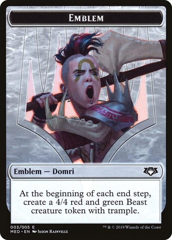 0003 Emblem - Domri, Chaos Bringer T Mythic Edition: Ravnica Allegiance