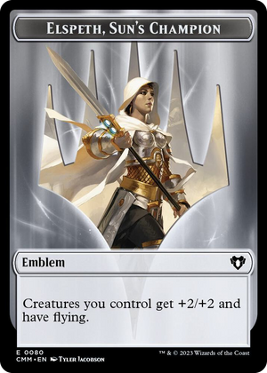 0080 Emblem - Elspeth, Sun's Champion // Copy (0055) Double-Sided Token T Commander Masters