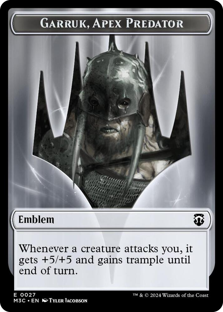 0027 Emblem - Garruk, Apex Predator // Saproling Double-Sided Token T Commander: Modern Horizons 3