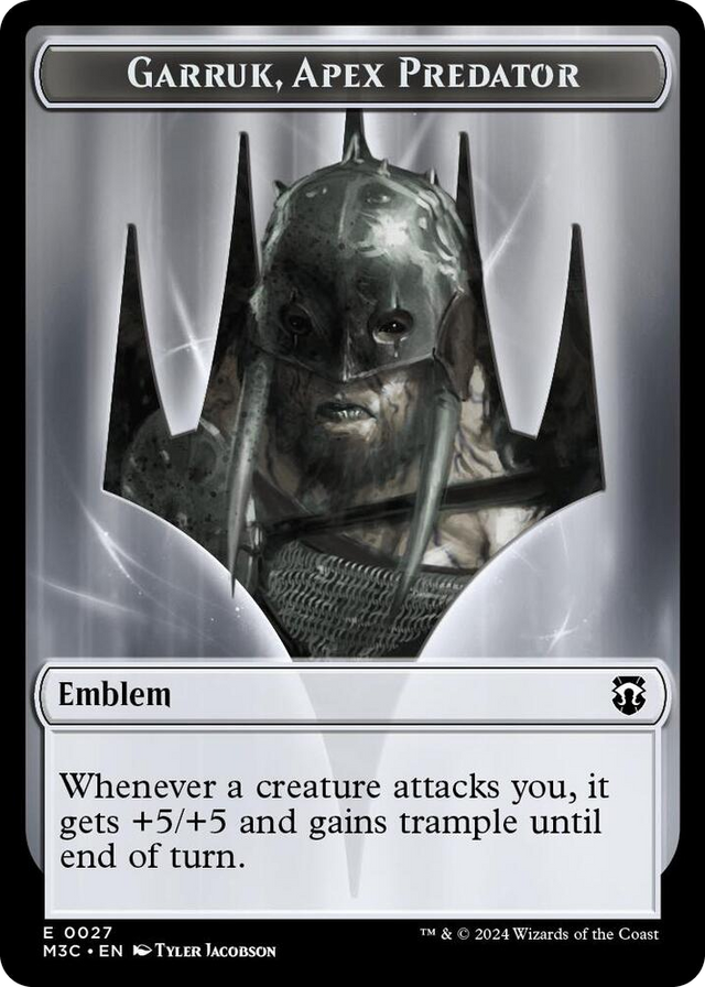 0027 Emblem - Garruk, Apex Predator // Saproling Double-Sided Token T Commander: Modern Horizons 3