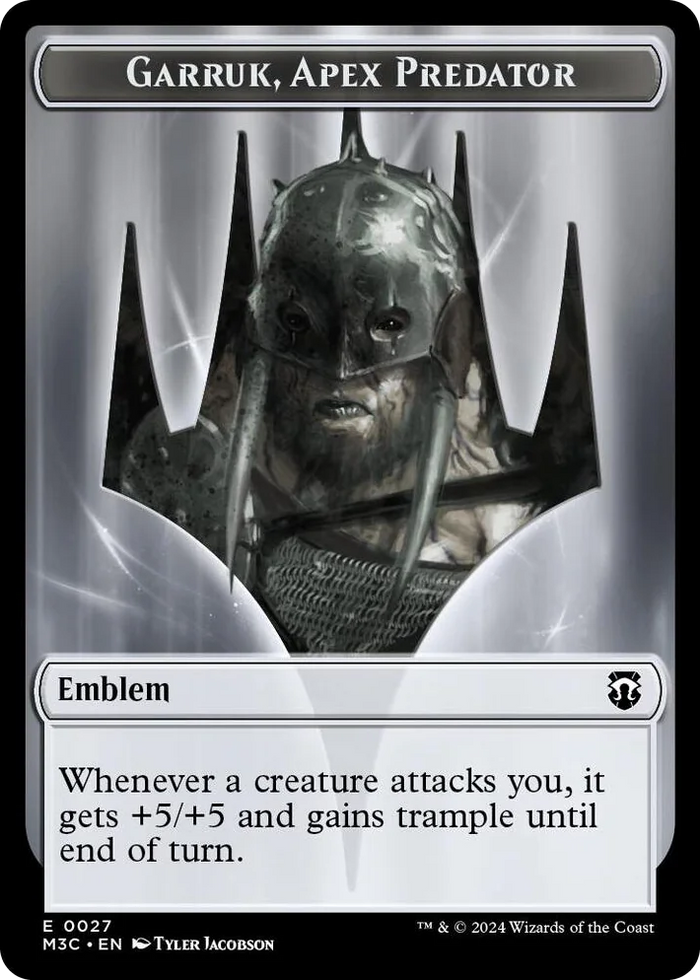 0027 Emblem - Garruk, Apex Predator // Saproling Double-Sided Token T Commander: Modern Horizons 3