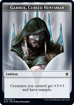 0019 Emblem - Garruk, Cursed Huntsman T Throne of Eldraine