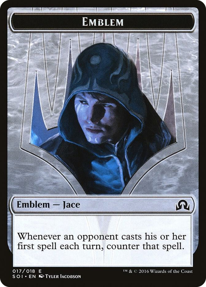 Emblem - Jace, Unraveler of Secrets #17 T - Shadows over Innistrad Pokemon card