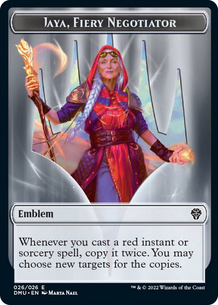 0026 Emblem - Jaya, Fiery Negotiator T Dominaria United