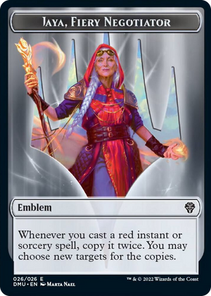0026 Emblem - Jaya, Fiery Negotiator T Dominaria United