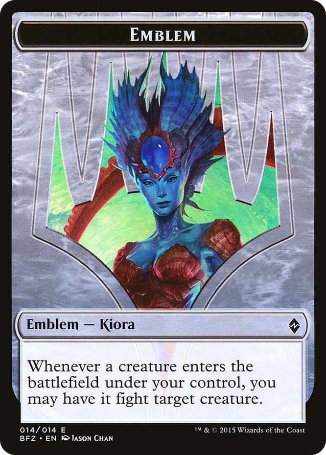 Emblem - Kiora, Master of the Depths #14 T - Battle for Zendikar Pokemon card