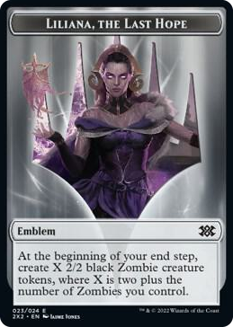 0023 Emblem - Liliana, the Last Hope // Spirit (002) Double-Sided Token T Double Masters 2022
