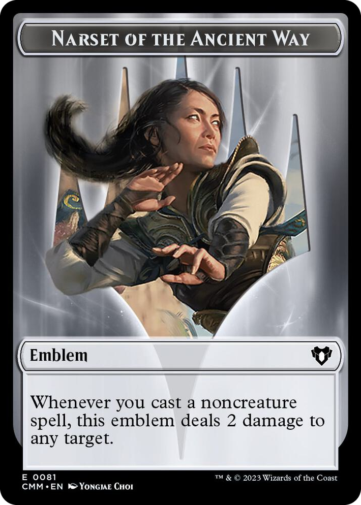0081 Emblem - Narset of the Ancient Way // Wizard Double-Sided Token T Commander Masters