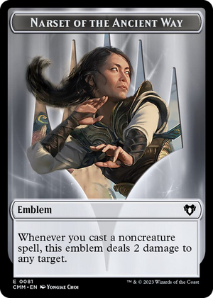 0081 Emblem - Narset of the Ancient Way // Wizard Double-Sided Token T Commander Masters