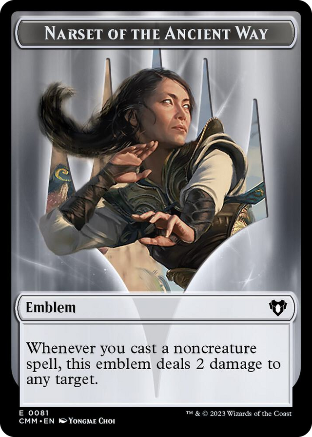 0081 Emblem - Narset of the Ancient Way // Wizard Double-Sided Token T Commander Masters