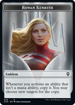 0049 Emblem - Rowan Kenrith // Copy Double-Sided Token T Commander Legends: Battle for Baldur's Gate