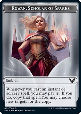 0009 Emblem - Rowan, Scholar of Sparks T Strixhaven: School of Mages