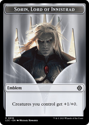0016 Emblem - Sorin, Lord of Innistrad // Vampire (0004) Double-Sided Token T Commander: The Lost Caverns of Ixalan