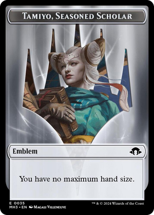 0035 Emblem - Tamiyo, Seasoned Scholar // Energy Reserve Double-Sided Token T Modern Horizons 3
