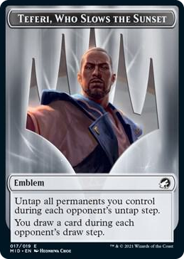 0017 Emblem - Teferi, Who Slows the Sunset T Innistrad: Midnight Hunt