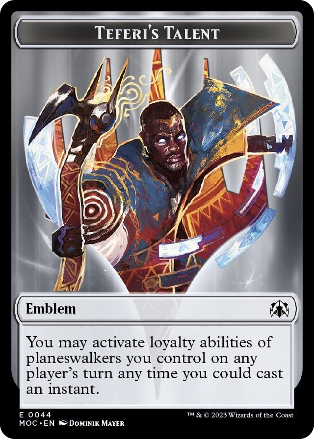 0044 Emblem - Teferi's Talent // Phyrexian Myr Double-Sided Token T Commander: March of the Machine