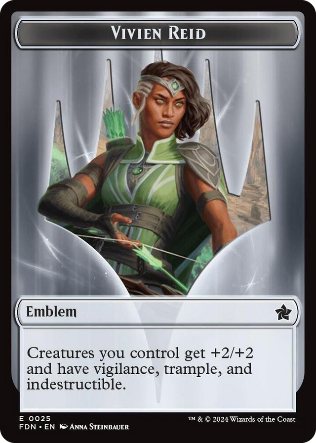 0025 Emblem - Vivien Reid // Elf Warrior Double-Sided Token T Foundations