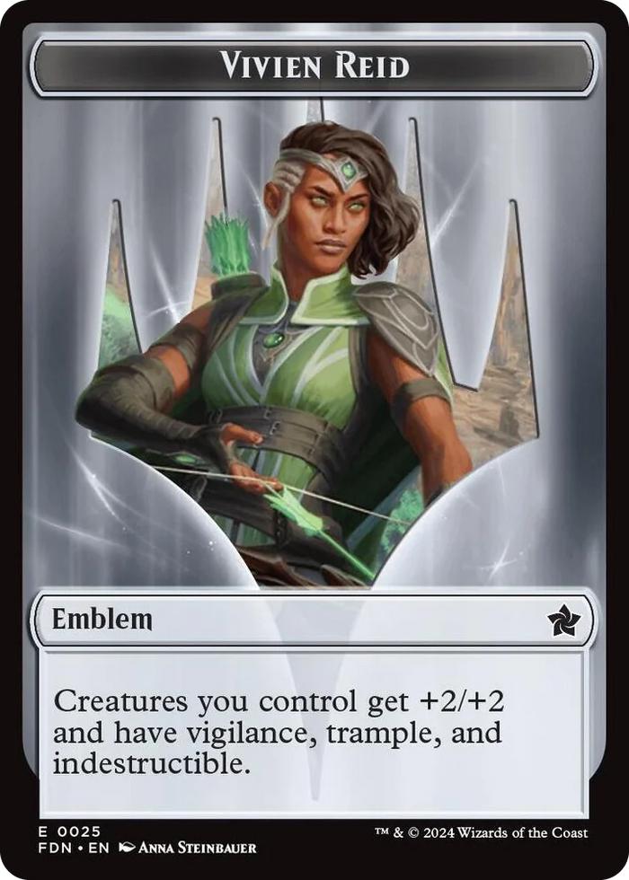 0025 Emblem - Vivien Reid // Elf Warrior Double-Sided Token T Foundations