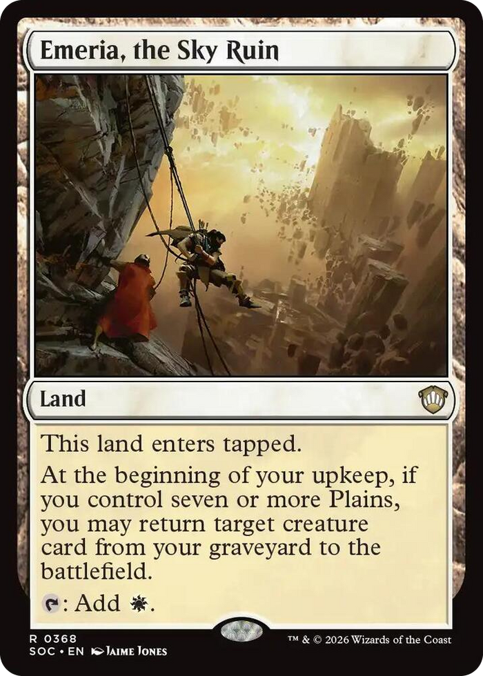 Emeria, the Sky Ruin #368 R - Commander: Secrets of Strixhaven Pokemon card