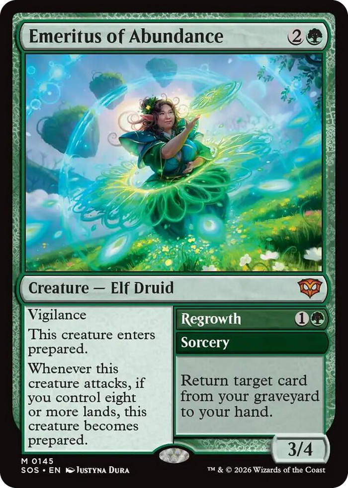 Emeritus of Abundance #145 M - Secrets of Strixhaven Pokemon card
