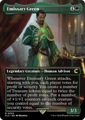 0005 Emissary Green (Borderless) R Ravnica: Clue Edition