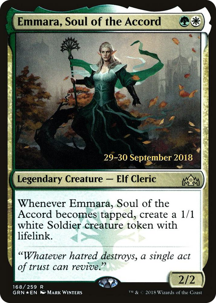 Emmara, Soul of the Accord #168 R - Prerelease Cards Pokemon card