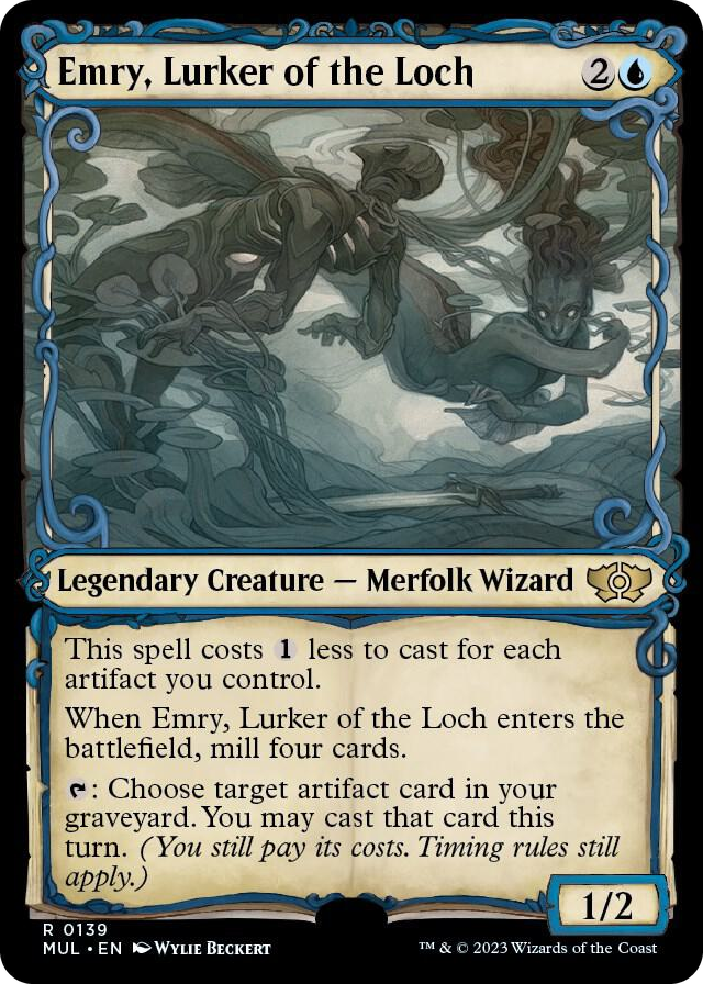 Emry, Lurker of the Loch (Halo Foil) #139 R - March of the Machine: Multiverse Legends Pokemon card