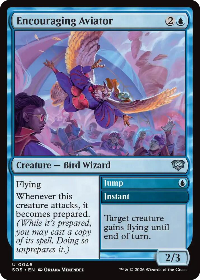 Encouraging Aviator #46 U - Secrets of Strixhaven Pokemon card