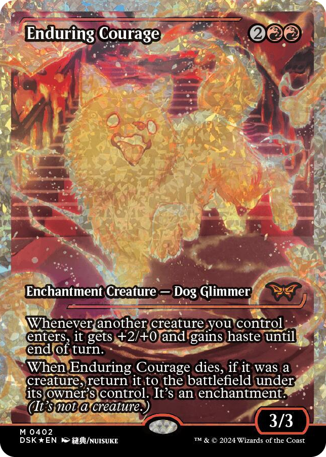 Enduring Courage (Showcase) (Fracture Foil) #402 M - Duskmourn: House of Horror Pokemon card