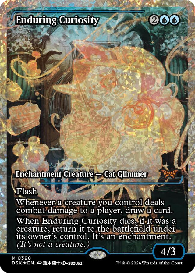 0398 Enduring Curiosity (Showcase) (Fracture Foil) M Duskmourn: House of Horror
