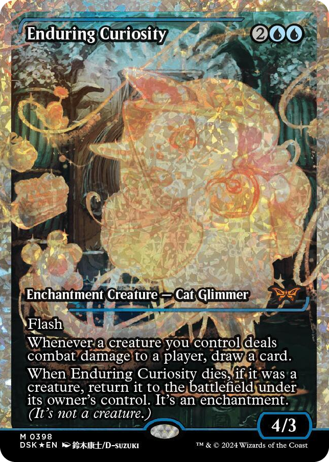 Enduring Curiosity (Showcase) (Fracture Foil) #398 M - Duskmourn: House of Horror Pokemon card