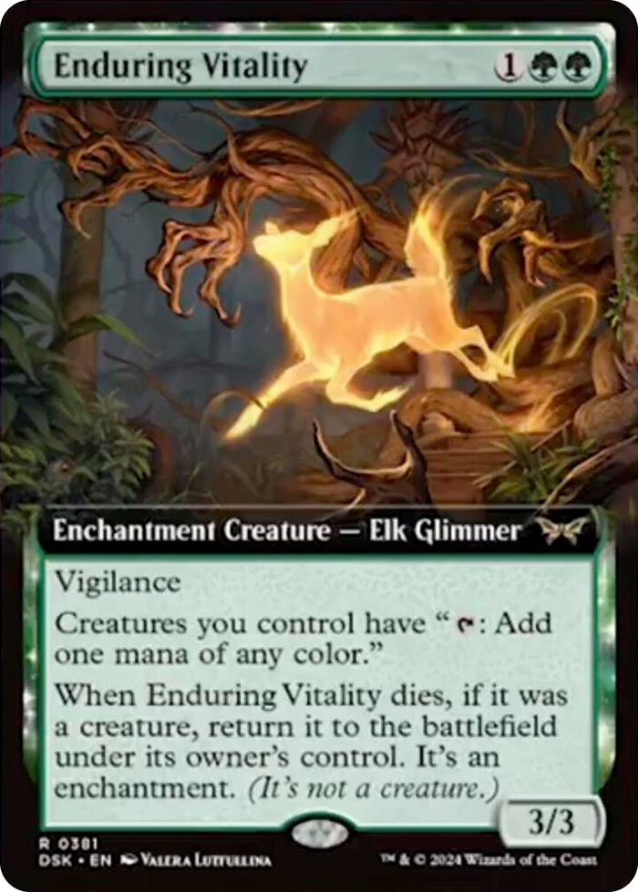Enduring Vitality (Extended Art) #381 R - Duskmourn: House of Horror Pokemon card
