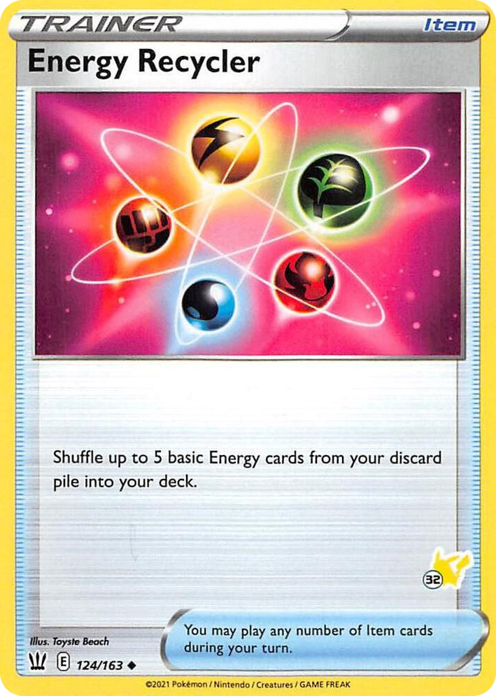 0124 Energy Recycler - 124/163 (#32 Pikachu Stamped) Promo Battle Academy 2022